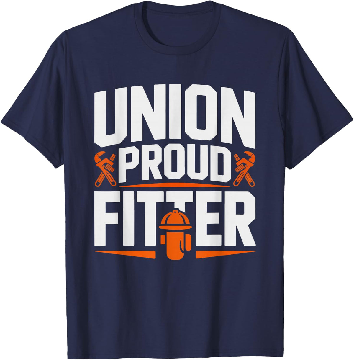 Fire Sprinkler Fitter Union Local Proud Trade Worker Fitting T-Shirt - Navy Blue
