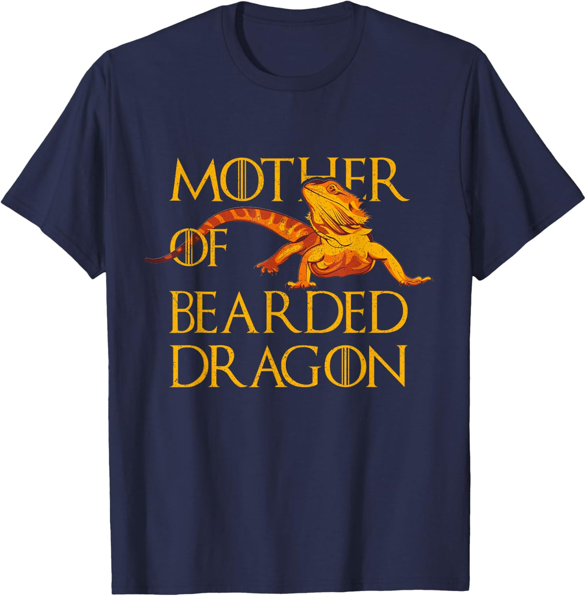 Woman Mother of Bearded Dragons Women Reptile Mom T-Shirt - Navy Blue