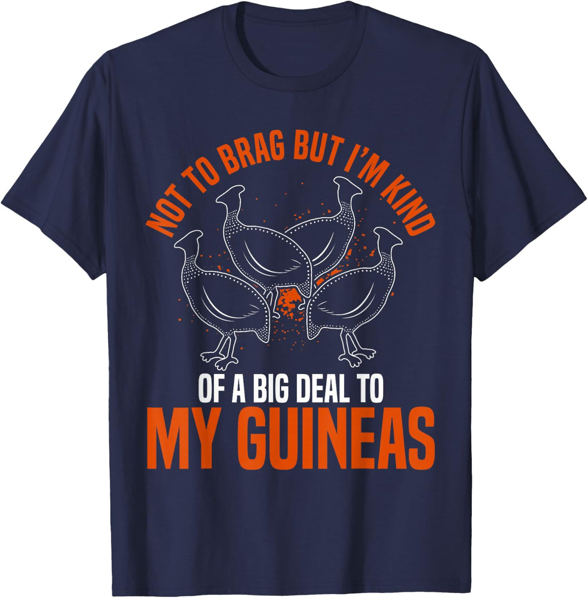 Funny Guinea Fowl Hen Bird Lover T-Shirt - Navy Blue