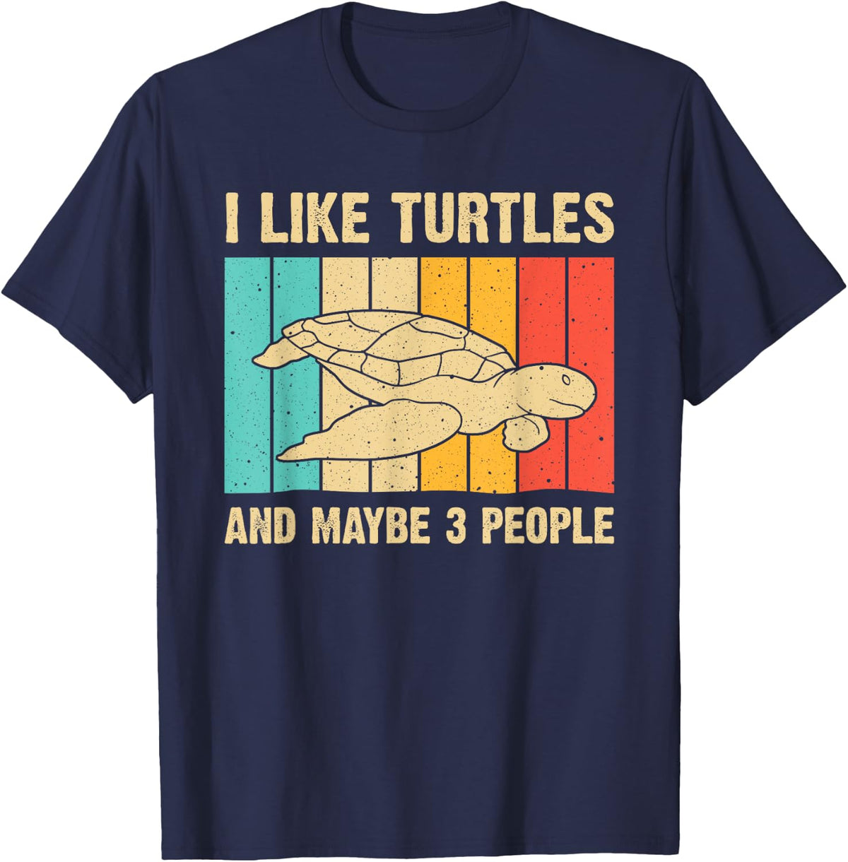 Funny Turtle Design Sea Turtle Lover Men Women Boys Girls T-Shirt - Navy Blue