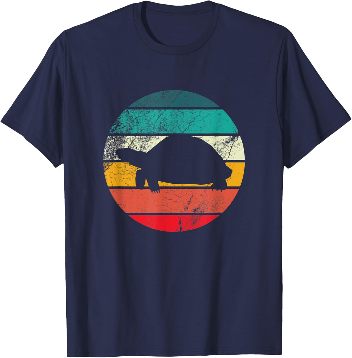 Vintage Retro Tortoise Turtle Ocean Animal Love Sea Zoo T-Shirt - Navy Blue