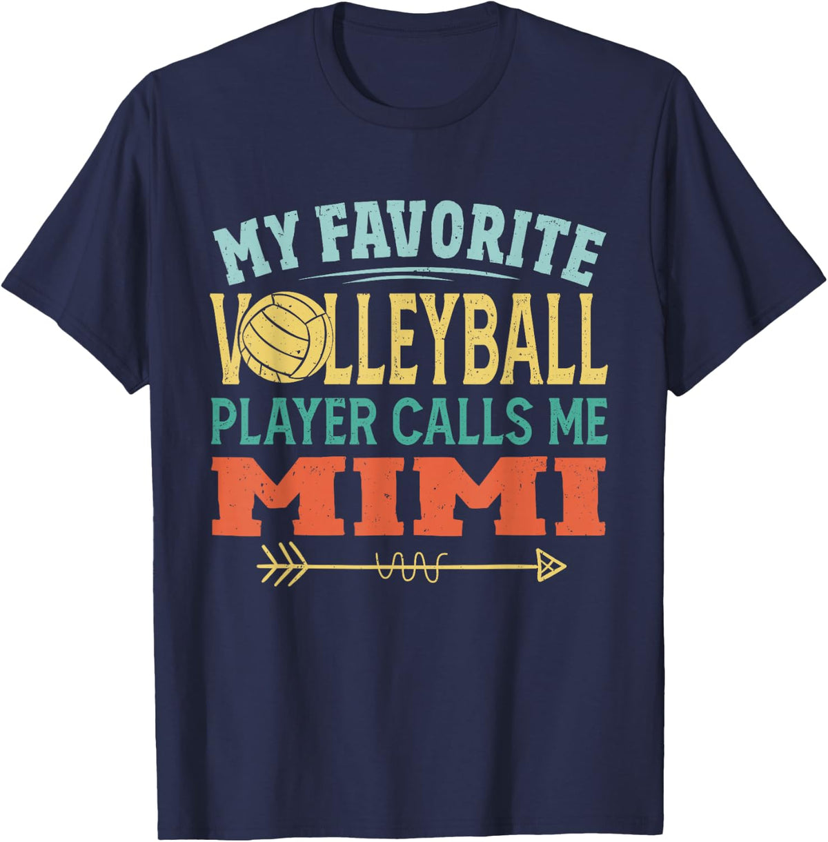 Vintage My Favorite Volleyball Player Calls Me Mimi T-Shirt - Navy Blue
