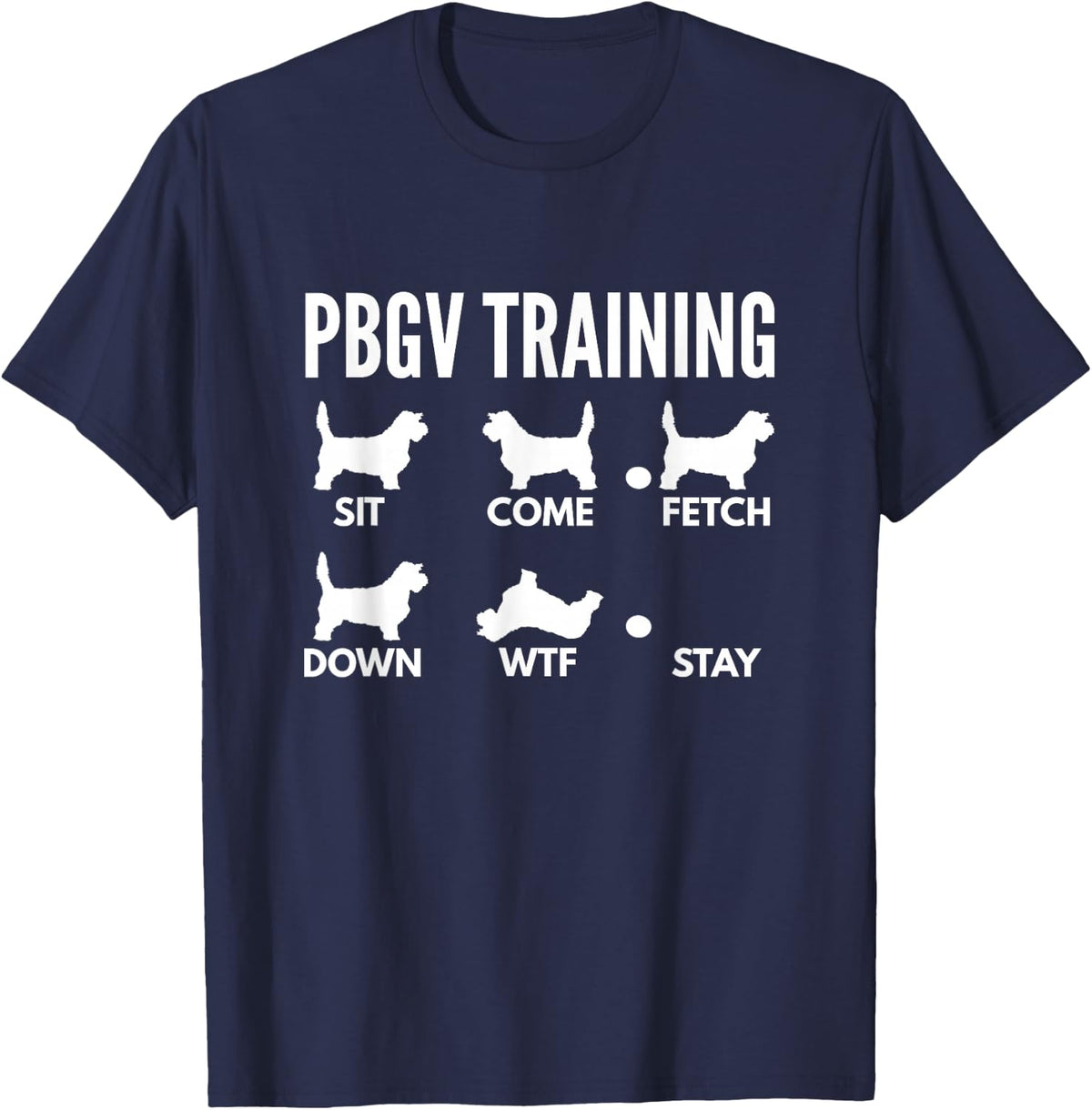 PBGV Training - Petit Basset Griffon Vendeen Tricks T-Shirt - Navy Blue