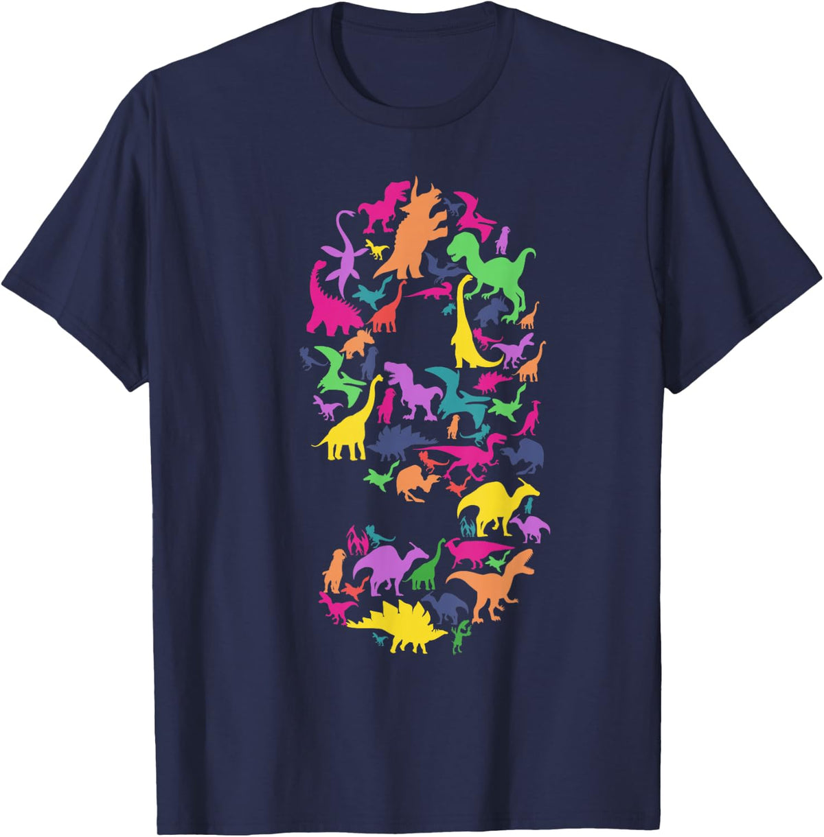 Kids Dinosaur 9th Birthday Rawr I'm 9 Tee Cute Dino Birthday T-Shirt For Boys Girls - Navy Blue