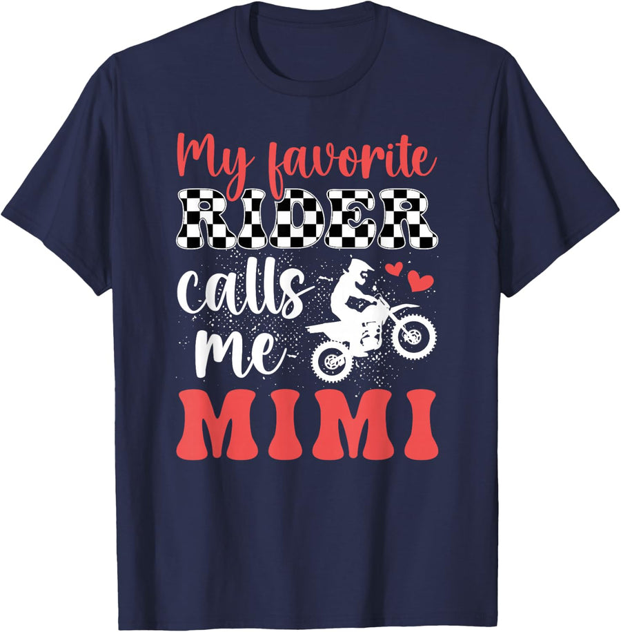 My Favorite Motocross Rider Mimi Motocross Mimi Moto Mimi T-Shirt - Navy Blue