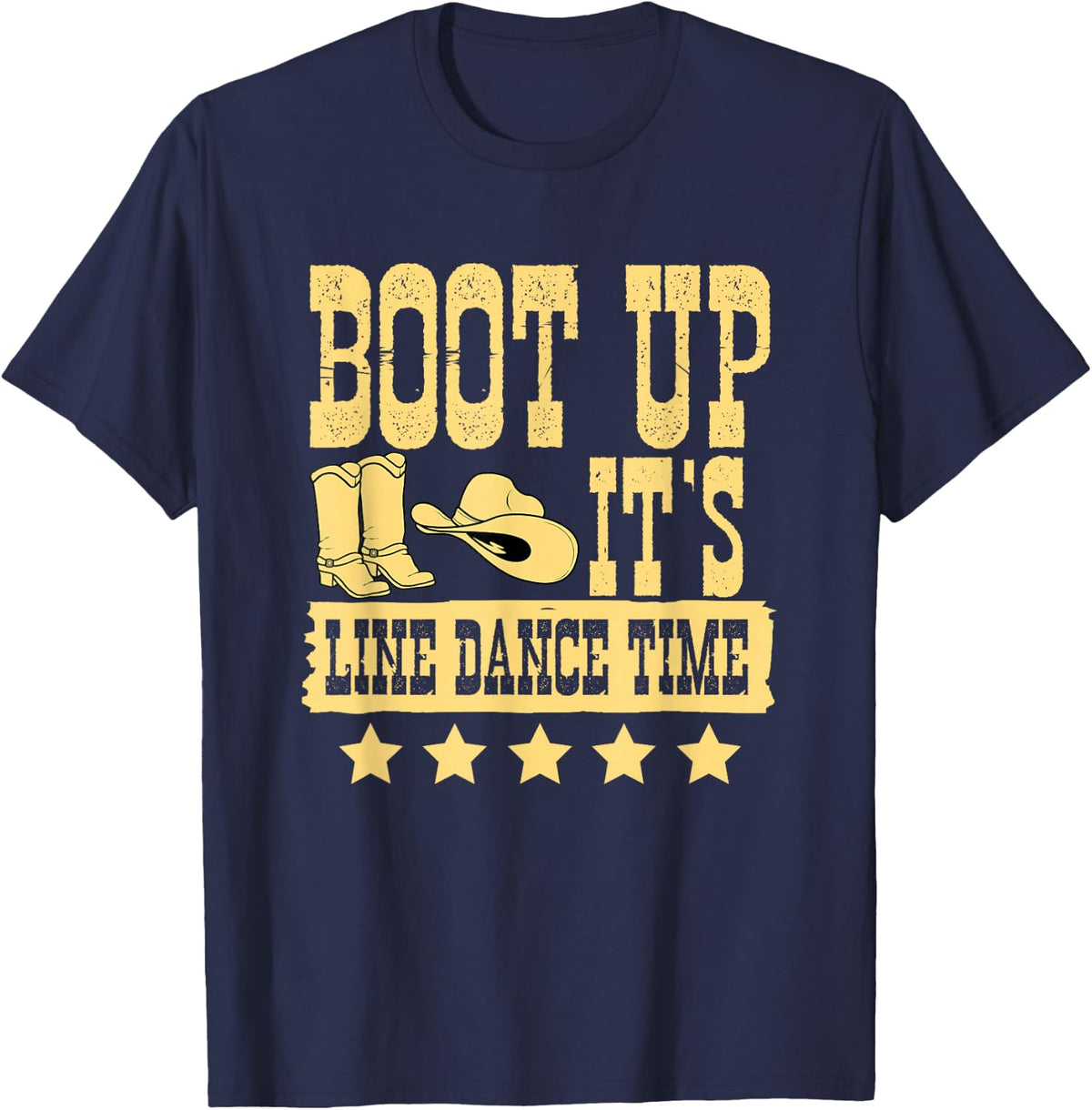Line Dancing - Country Western Line Dancer T-Shirt - Navy Blue