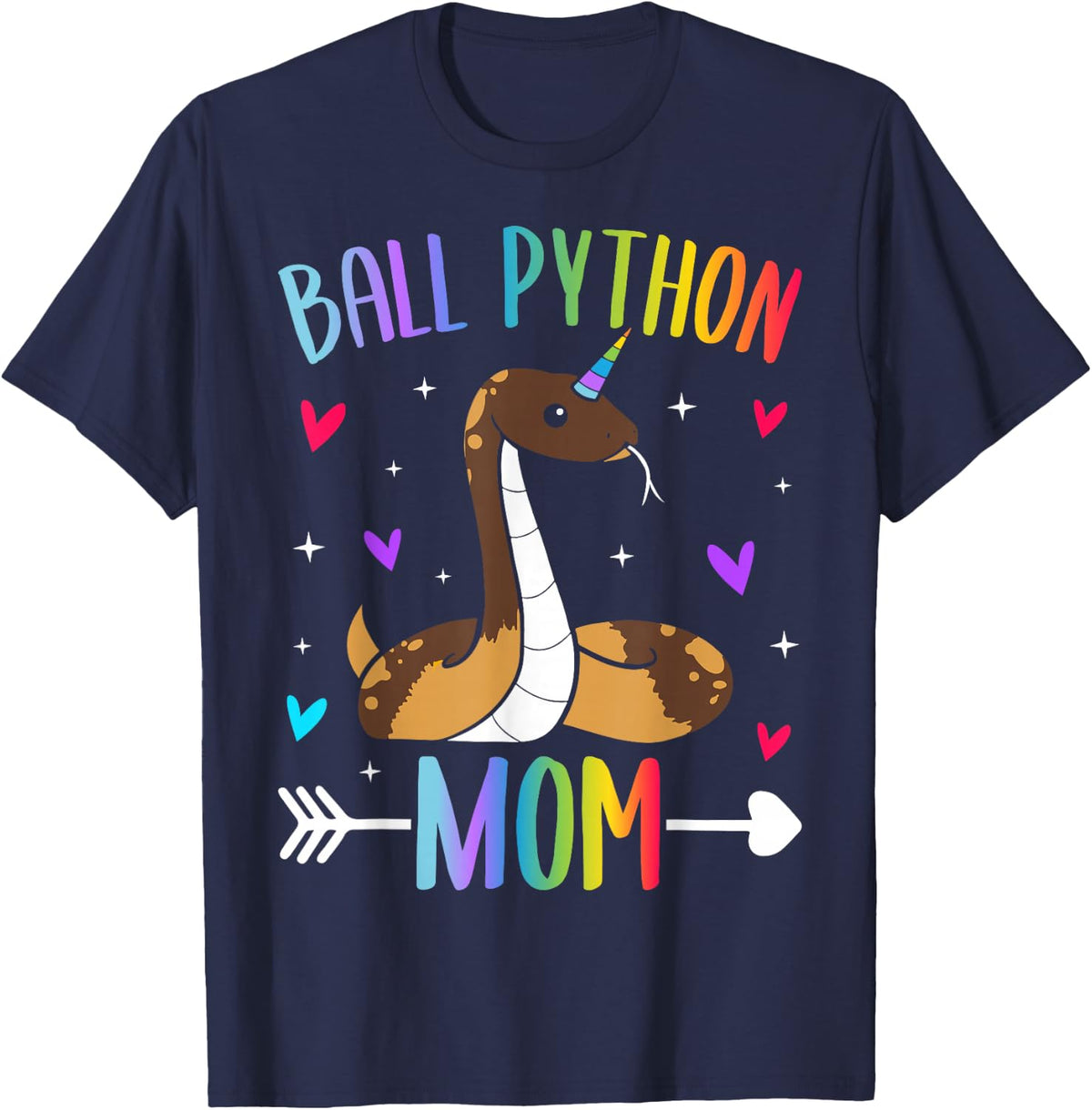 Ball Python Mom Snake Girl Female Snake Lover T-Shirt - Navy Blue
