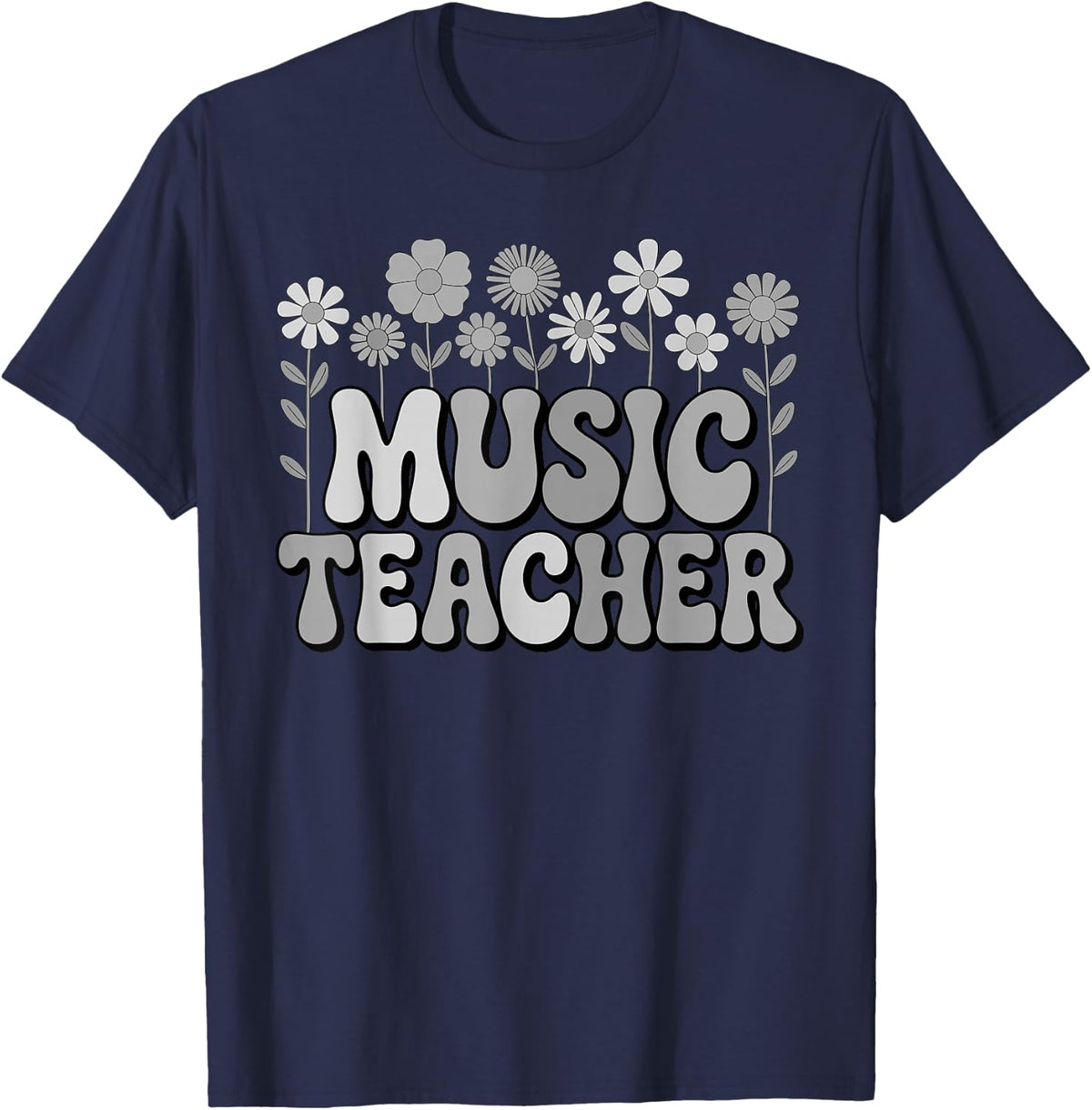 Music Teacher Art for Men Women Musician Band Music Teacher T-Shirt - Navy Blue