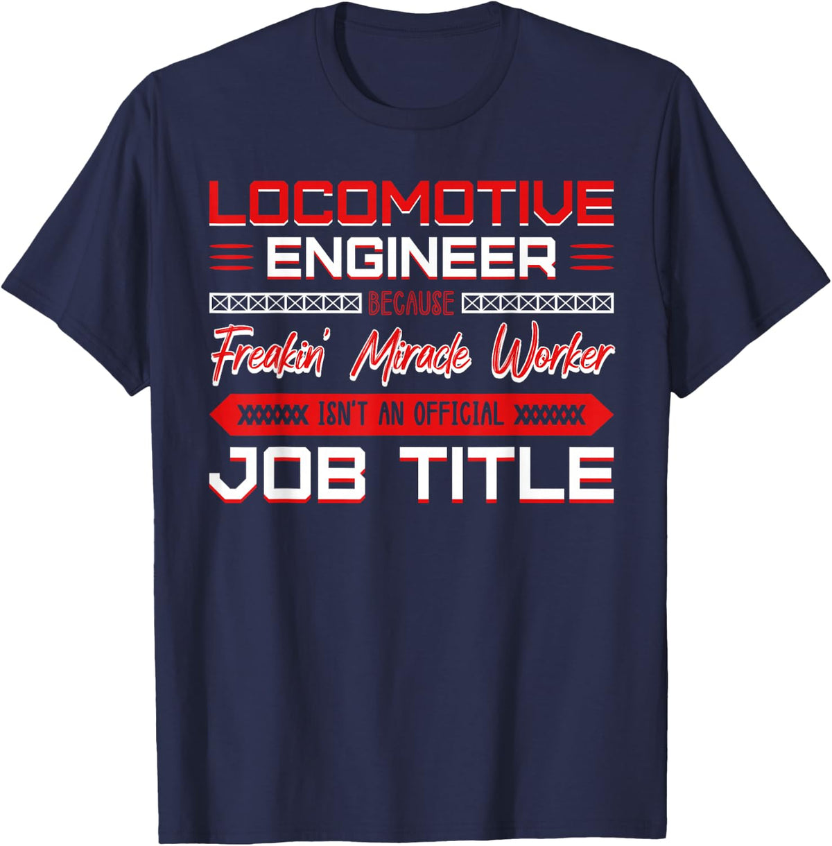 Locomotive Engineer Train Driver T-Shirt - Navy Blue