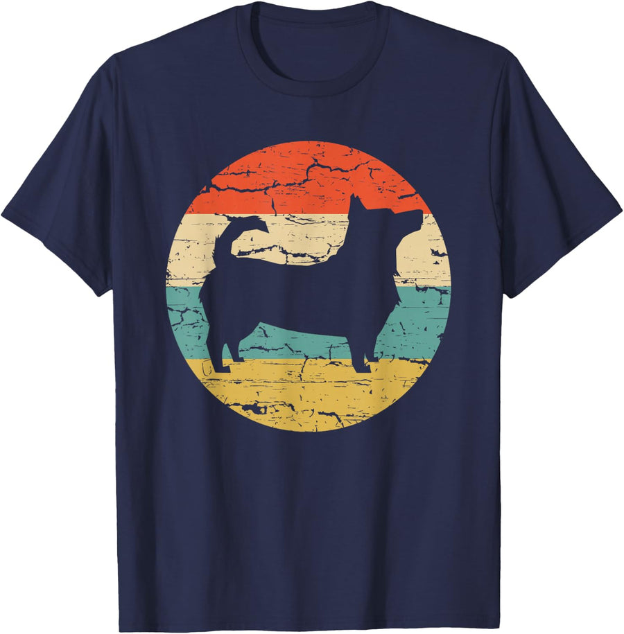 Lancashire Heeler Dog Vintage Mom Dad Retro Gift T-Shirt - Navy Blue