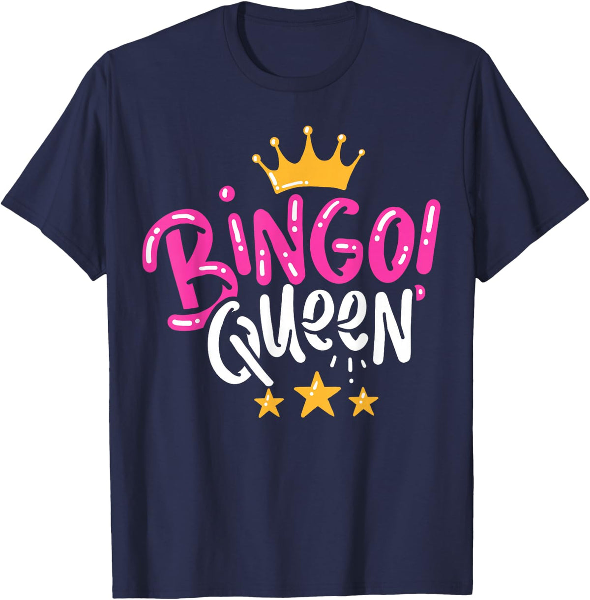 Bingo Gift Queen T-Shirt - Navy Blue