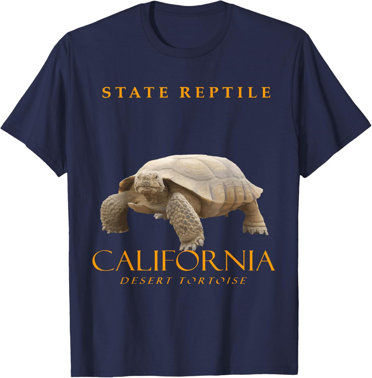 California Territory Reptile The Desert Tortoise T-Shirt - Navy Blue