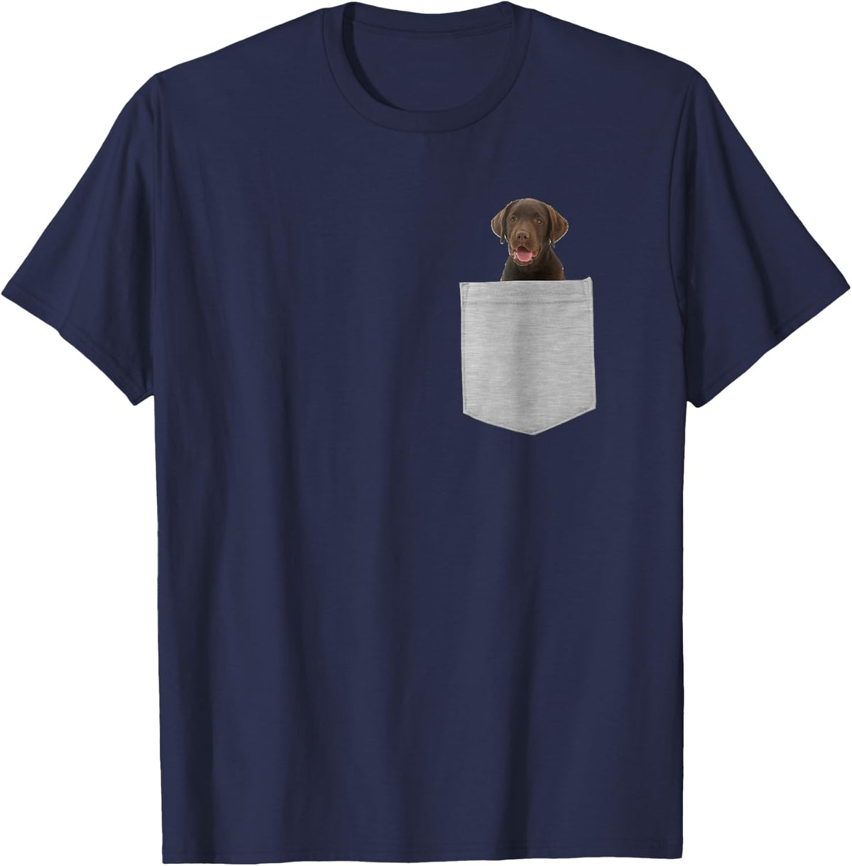 Chocolate Lab Dog In Your Pocket Tees T Shirts For Men Women Kids Labrador Puppy - Navy Blue