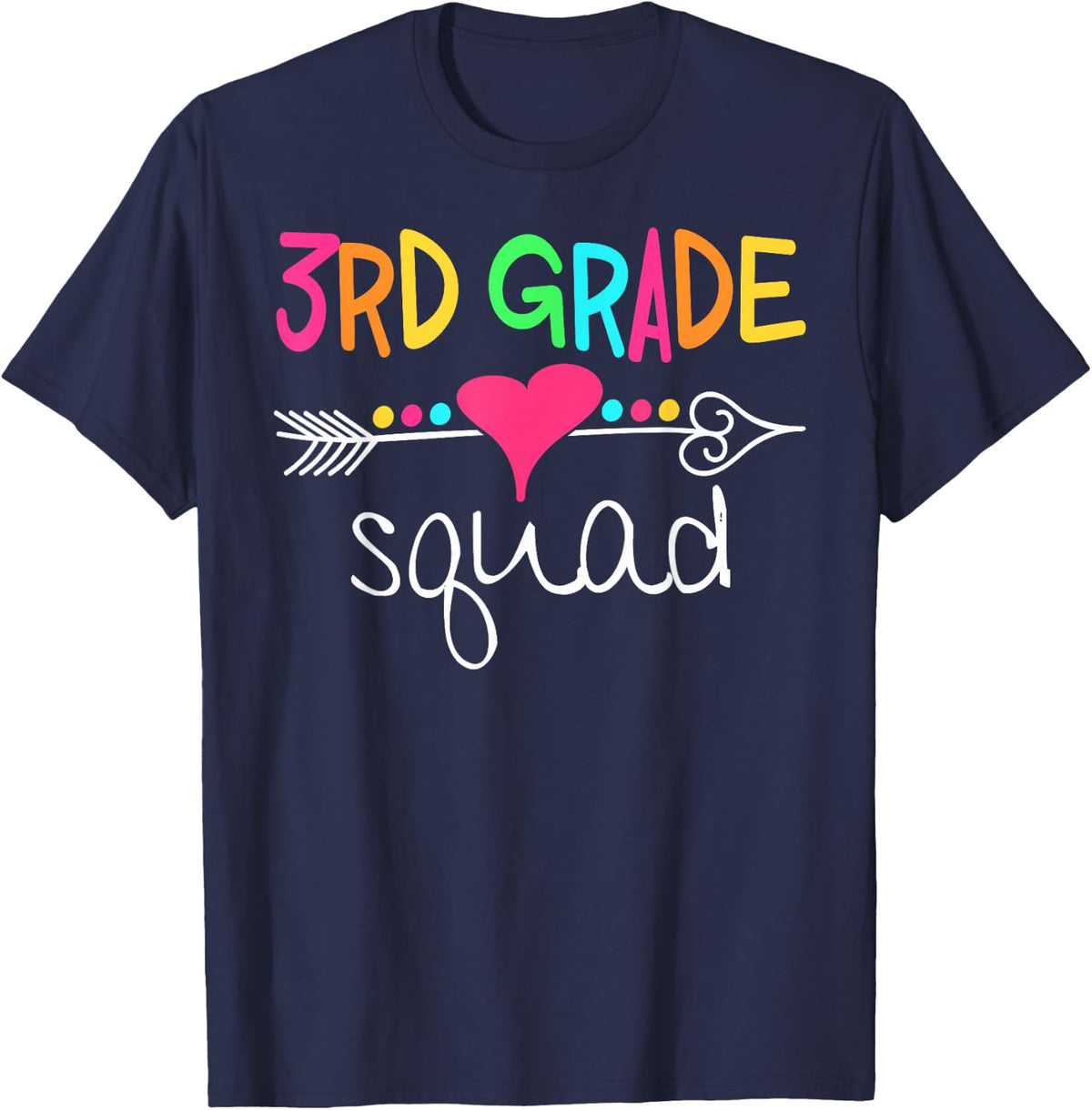 3rd Grade Squad Third Teacher Student Team Back to School T-Shirt - Navy Blue