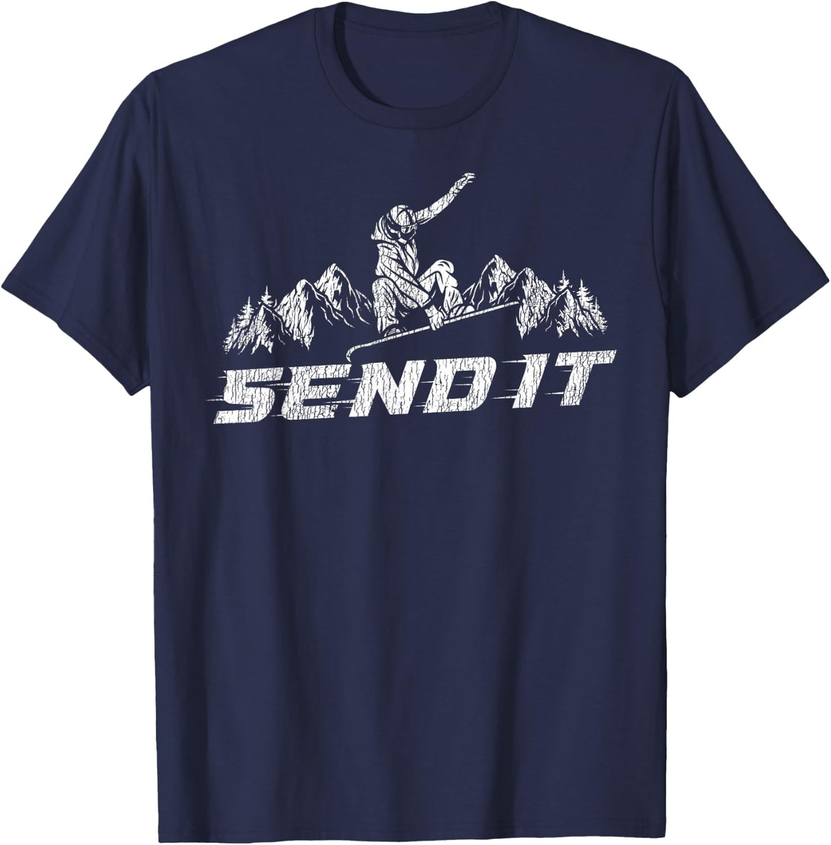 Snowboarding Snowboard Send It T-Shirt - Navy Blue