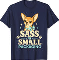 Sass in Small Packaging Chihuahua Dog T-Shirt - Navy Blue