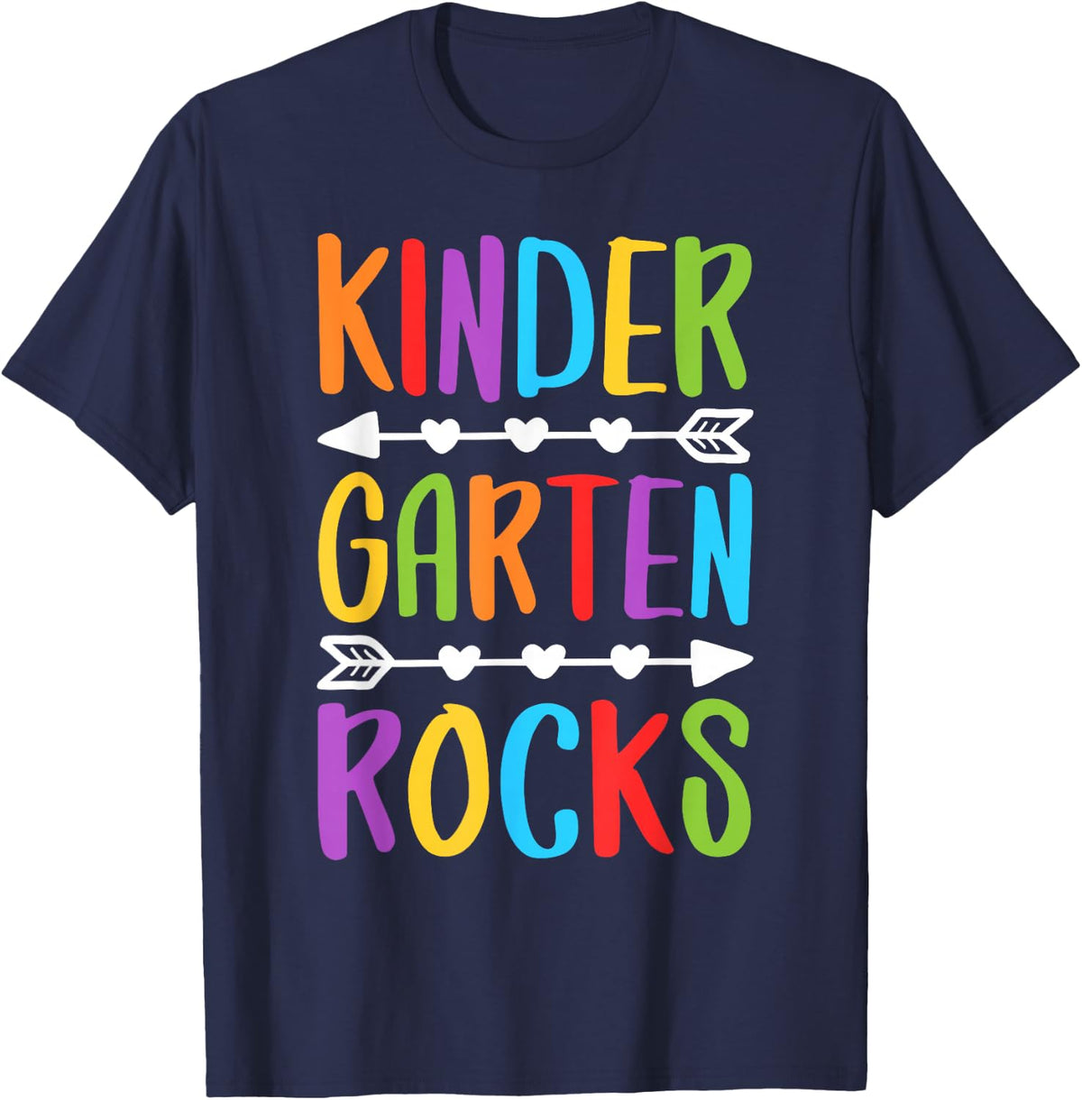 Kindergarten Rocks Shirt Back to School Teacher Tee T-Shirt for Boys Girls Kids - Navy Blue
