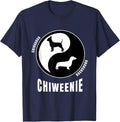 Chiweenie Chihuahua Dachshund Yin Yang Dog Lover Cute Pet T-Shirt - Navy Blue