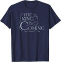 The King is Coming Revelation 1:4 Christian Rapture Floral T-Shirt - Navy Blue