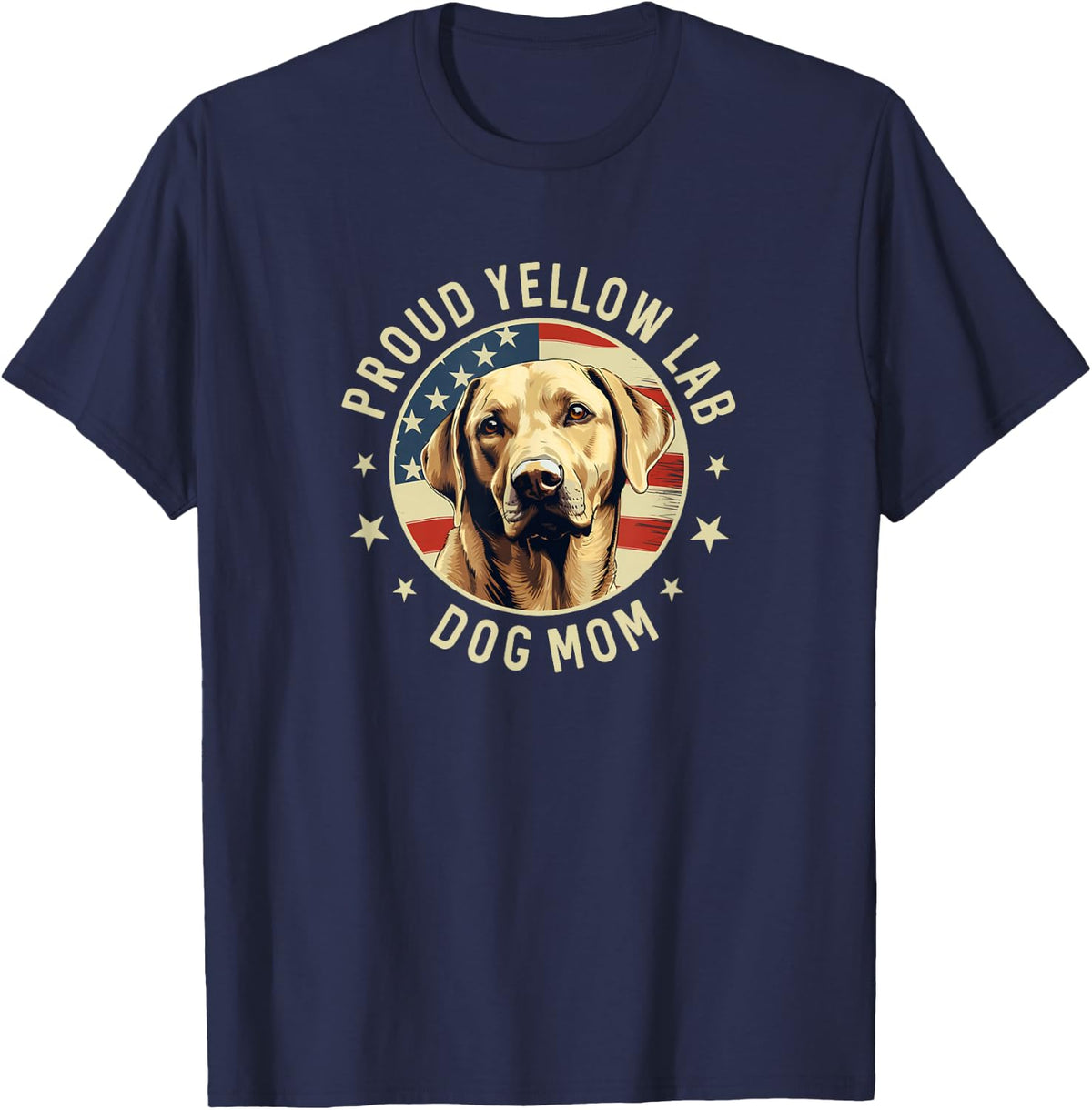 Yellow Lab Shirt Proud Labrador Retriever Dog Mom Tee T-Shirt Gift for Women Men - Navy Blue