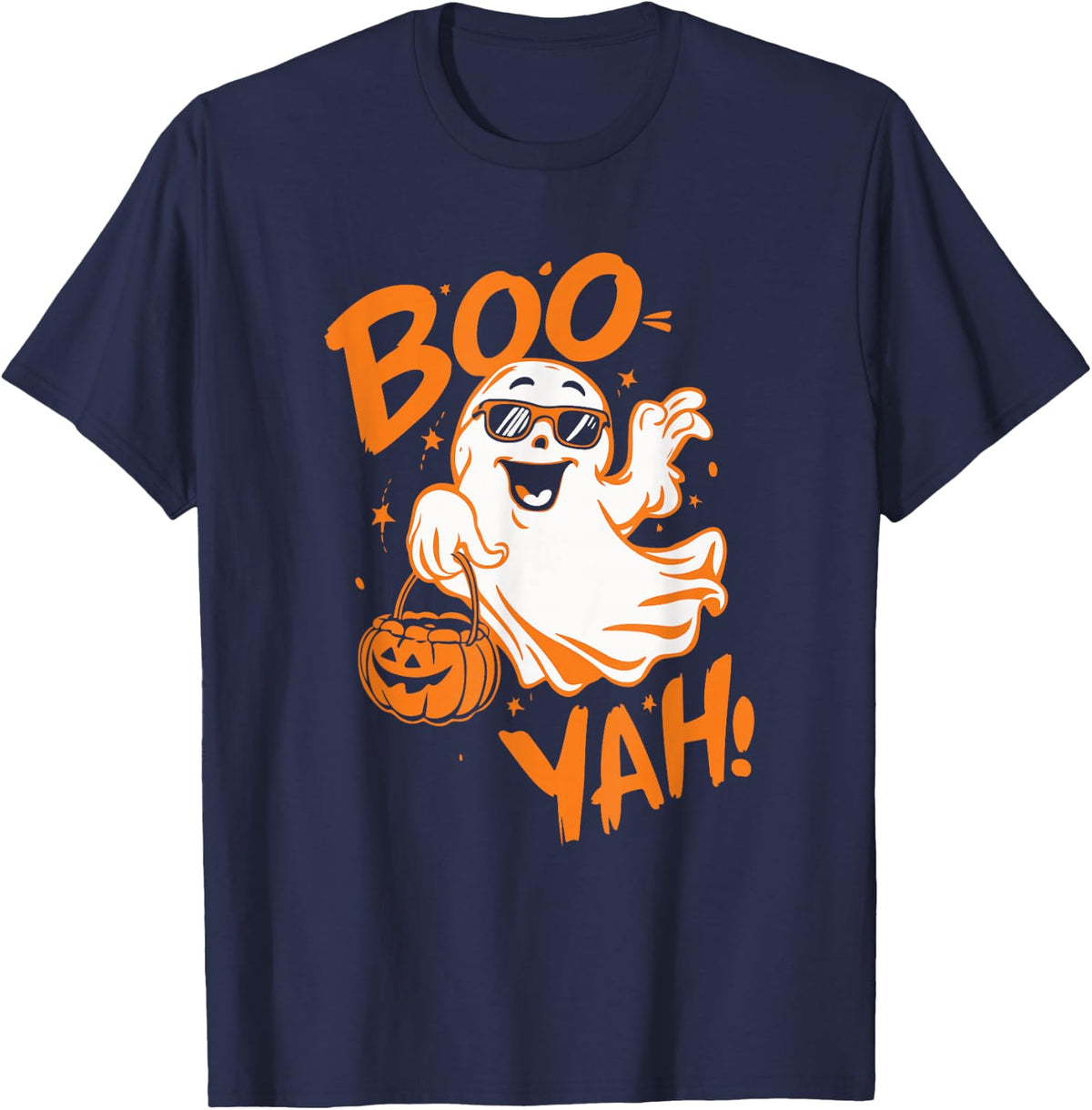 Booyah Spooky Ghost Halloween Boo-yah T-Shirt - Navy Blue
