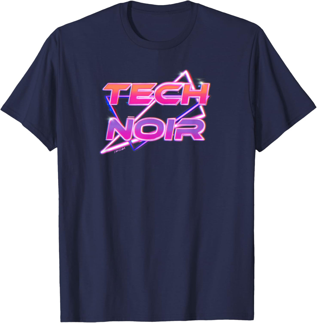 Cyberpunk Tech Noir Vaporwave T-Shirt - Navy Blue