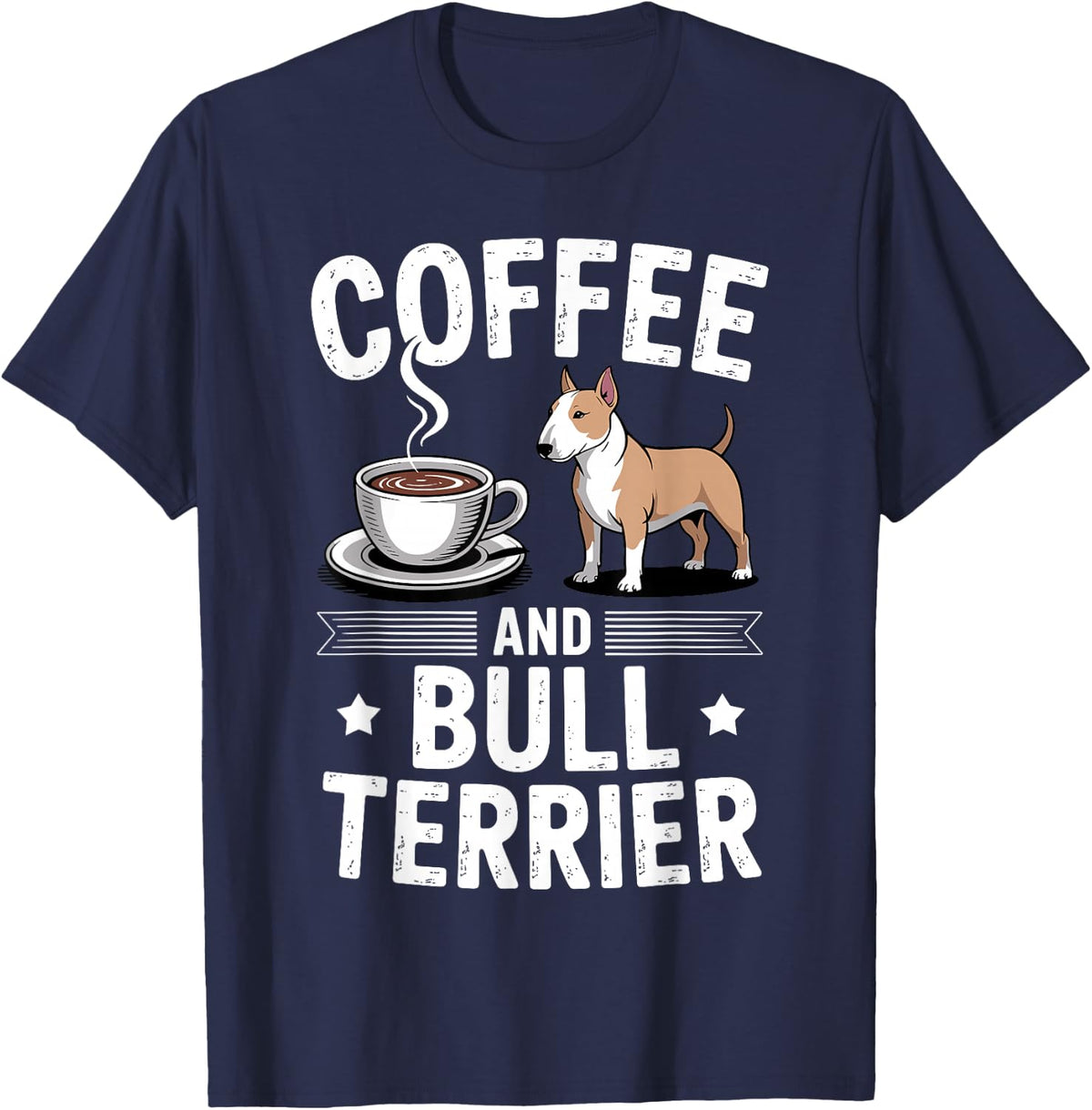 Cool Bull Terrier Design for Men Women English Bull Terrier T-Shirt - Navy Blue