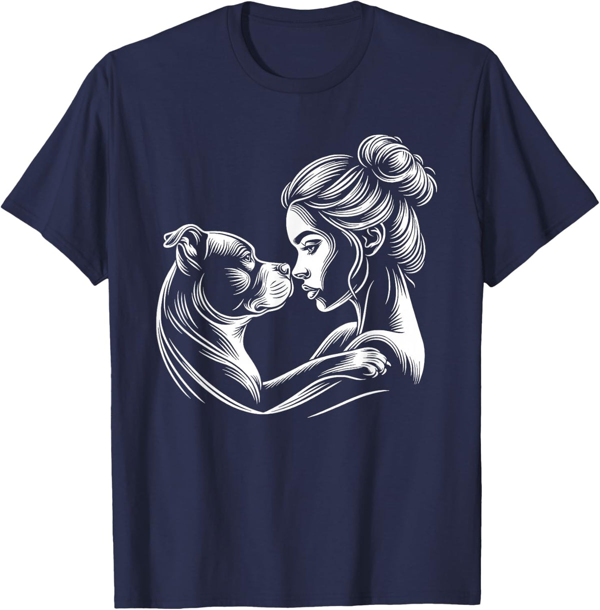 Staffordshire Bull Terrier Dog Mom Women Mother's Day T-Shirt - Navy Blue