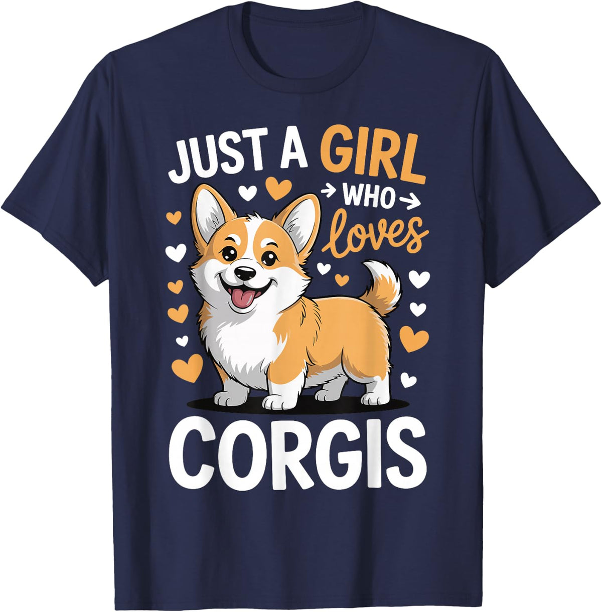 Just A Girl Who Loves Corgis T-Shirt - Navy Blue
