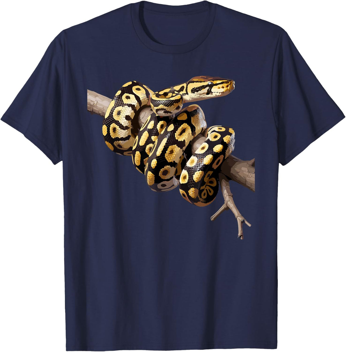 Cool Ball Python Art for Men Women Reptile Snake Ball Python T-Shirt - Navy Blue
