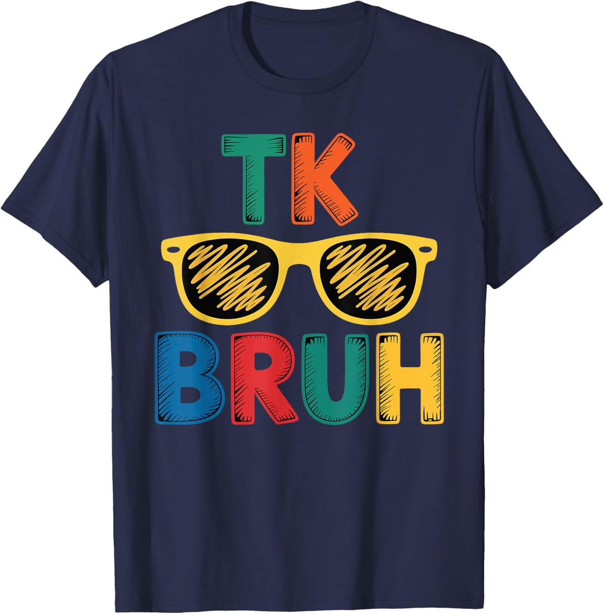 Cool Retro Transitional Kindergarten TK Bruh T-Shirt - Navy Blue