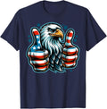 Thumbs Up Eagle Design With Patriotic Graphic T-Shirt - Navy Blue