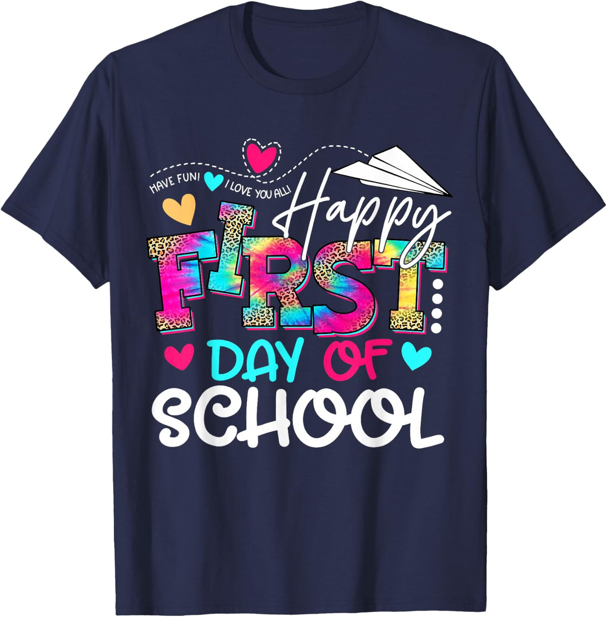 Welcome Back To School Tie Dye First Day of School Teacher T-Shirt - Navy Blue