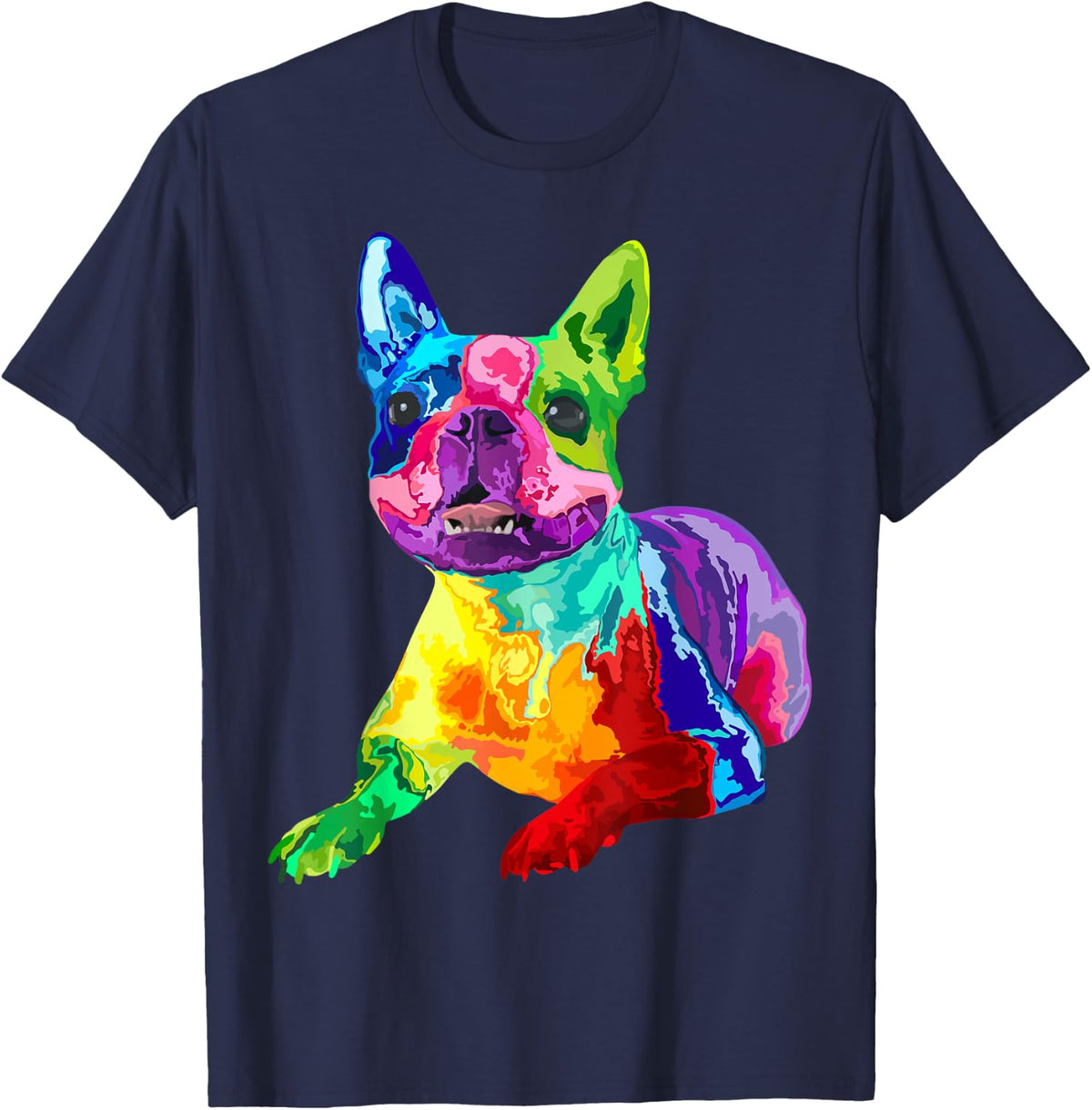 Dog Lover Gifts Boston Terrier Dog Colorful Boston Terrier Men Women Kids T-Shirt - Navy Blue