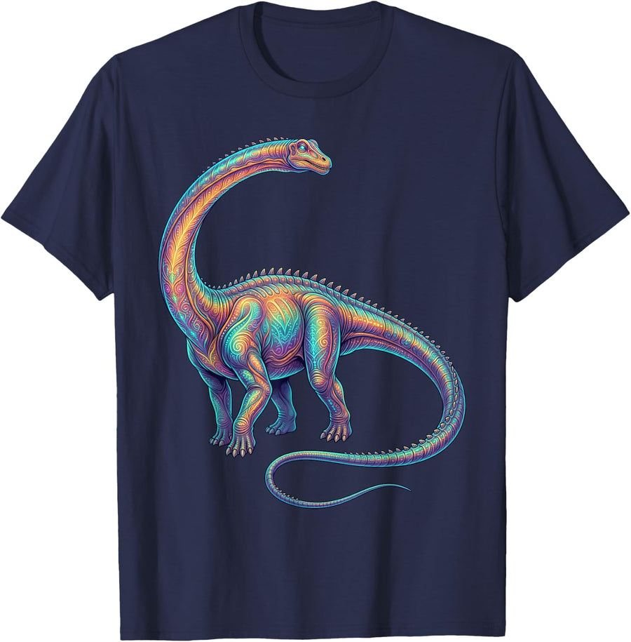 Diplodocus Dinosaur Paleontology Prehistoric Long Neck T-Shirt - Navy Blue
