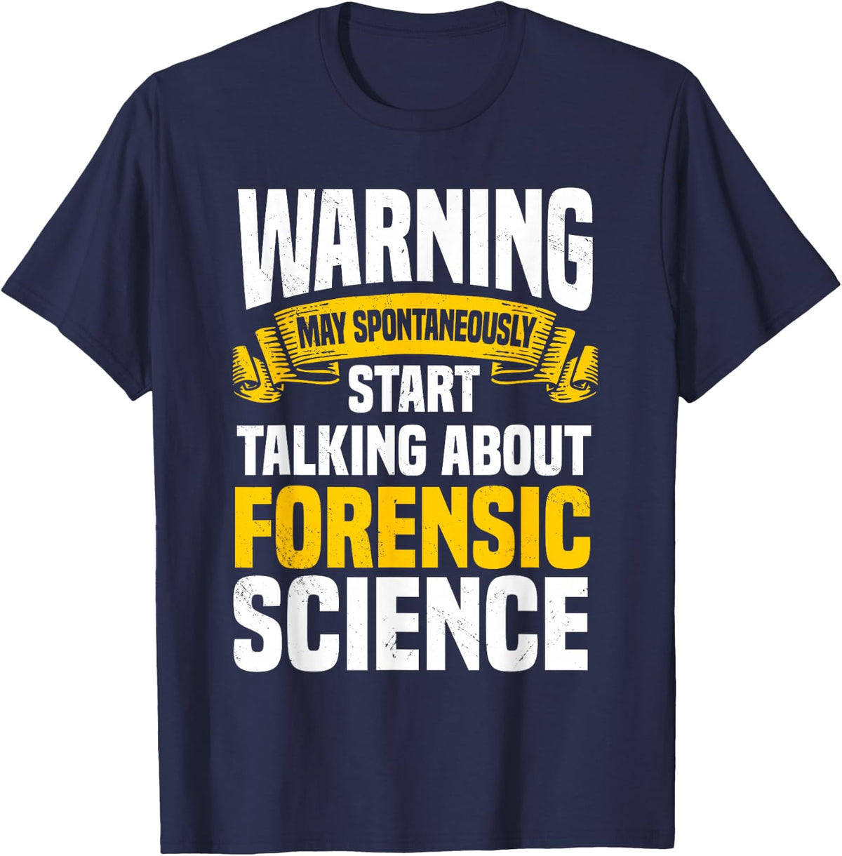 Forensic Science Investigator Warning Autopsy Technician T-Shirt - Navy Blue