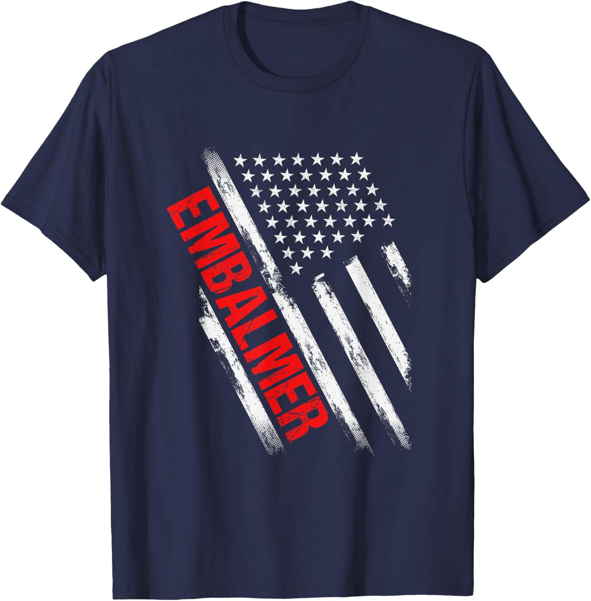 American Flag Embalmer Embalming Gift T-Shirt - Navy Blue