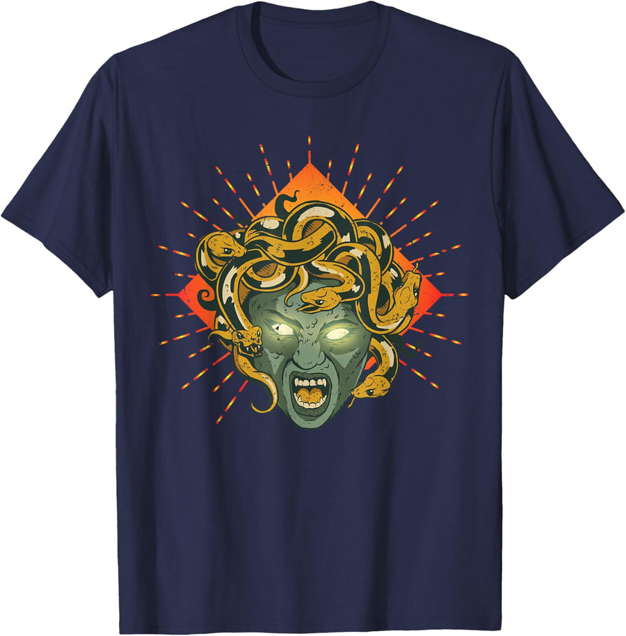 Medusa Art T-Shirt - Navy Blue