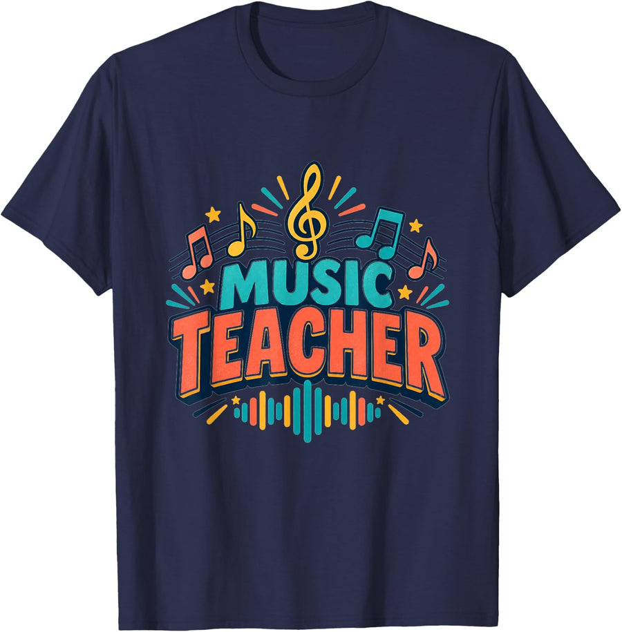Music Teacher Motivational Quote Band Orchestra T-Shirt - Navy Blue