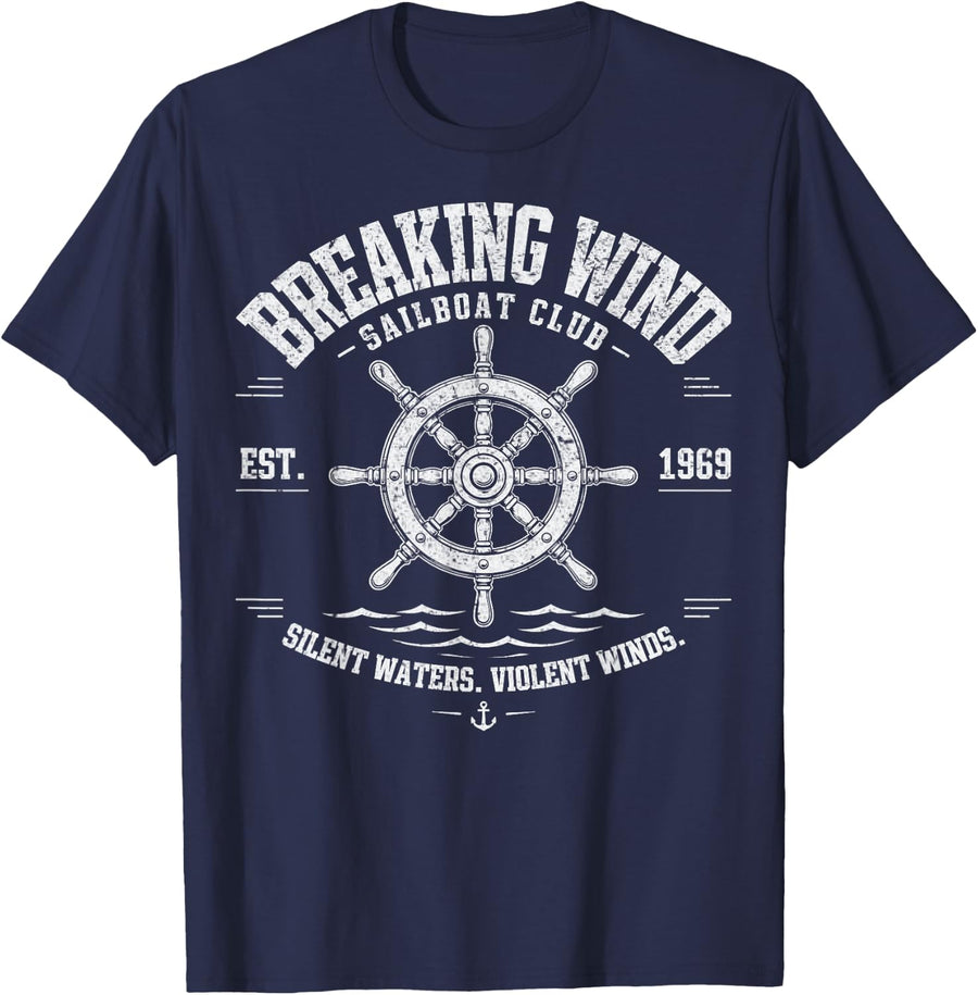 Breaking Wind Funny Adult Humor Innuendo Joke Gag Gifts T-Shirt - Navy Blue