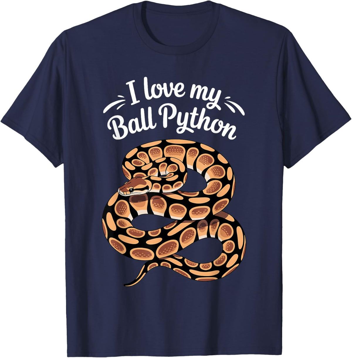 Ball Python Design for Men Women Kids Ball Python Lover T-Shirt - Navy Blue