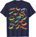 Kids Lizard Collage T-Shirt - Navy Blue