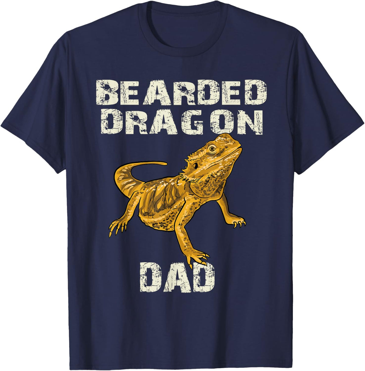 Cute Bearded Dragon Dad Lover Gift Owner Love T-Shirt - Navy Blue