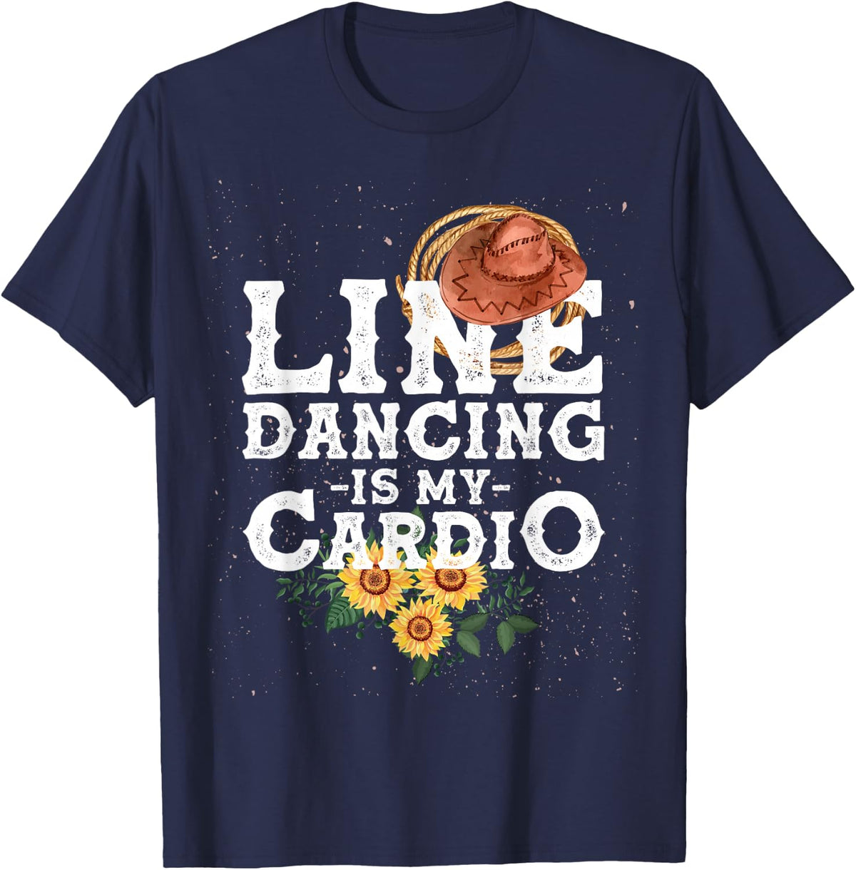 Line Dancing Is My Cardio Line Dance T-Shirt - Navy Blue