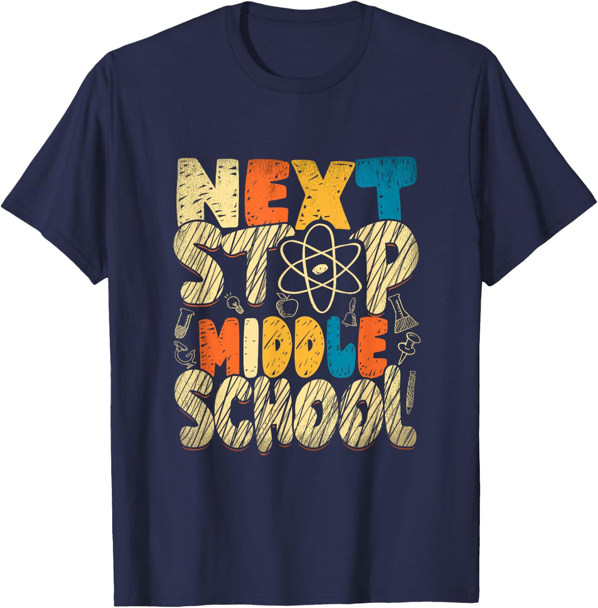 Next Stop Middle School Elementary Graduation Student T-Shirt - Navy Blue