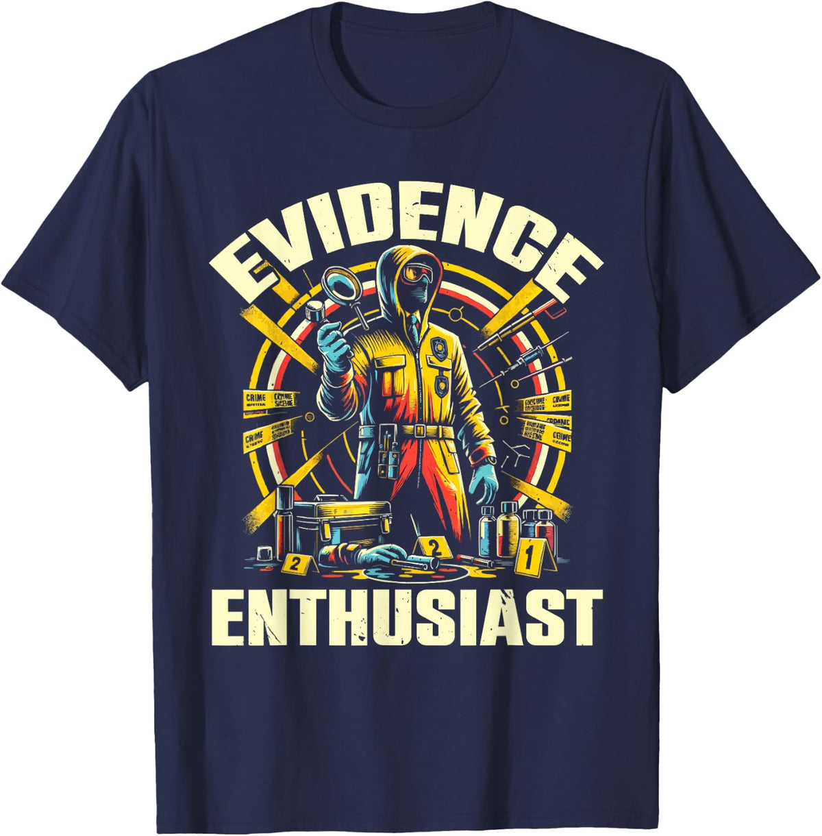 Crime Scene Investigator Forensic Science Criminalistics T-Shirt - Navy Blue