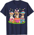 Three Bunny Chihuahua Inside Easter Egg Happy Easter T-Shirt - Navy Blue