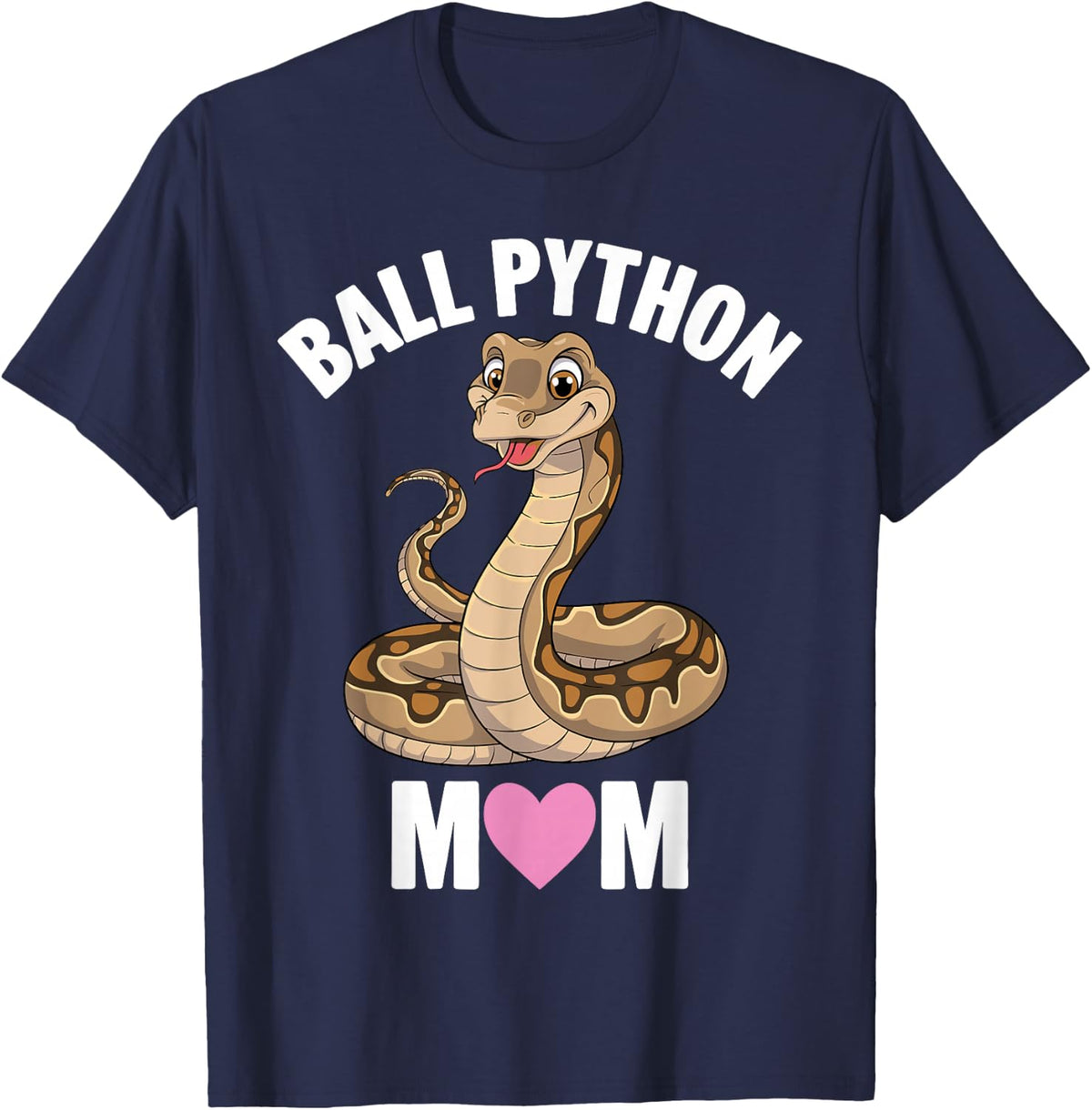 Ball Python Art For Women Mom Girls Ball Python Snake Lover T-Shirt - Navy Blue