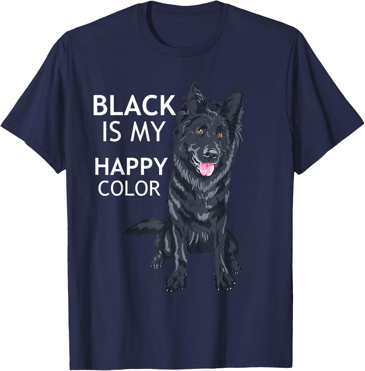 Cute Black German Shepherd - Awesome Cute Dog T-Shirt - Navy Blue