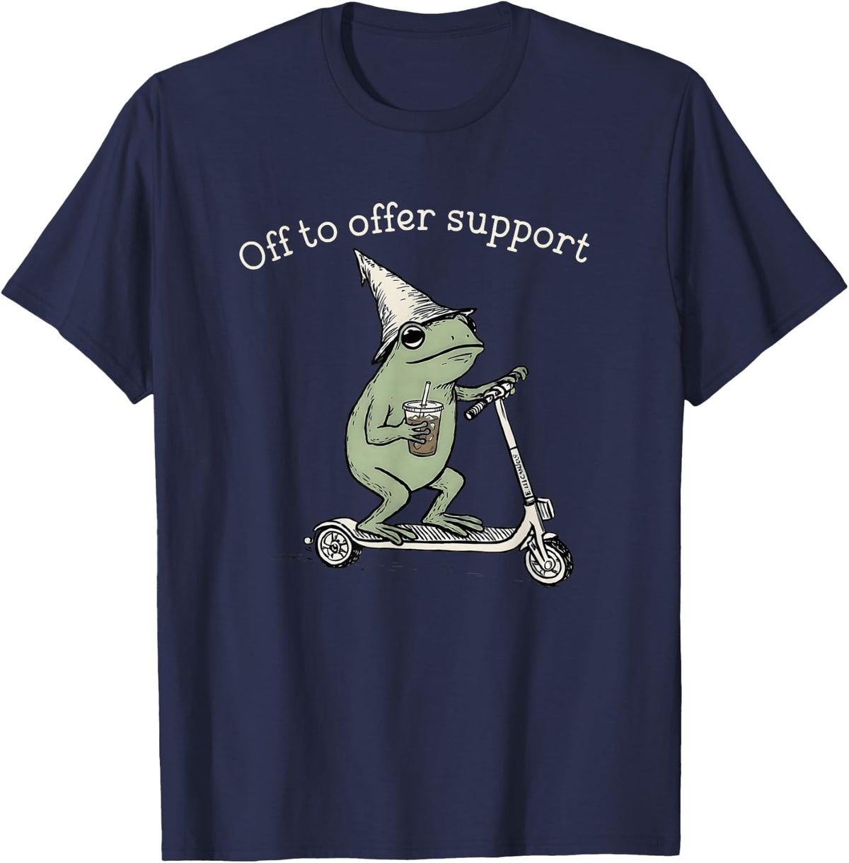 Paraprofessional Back to School Wizard Frog Support Art T-Shirt - Navy Blue